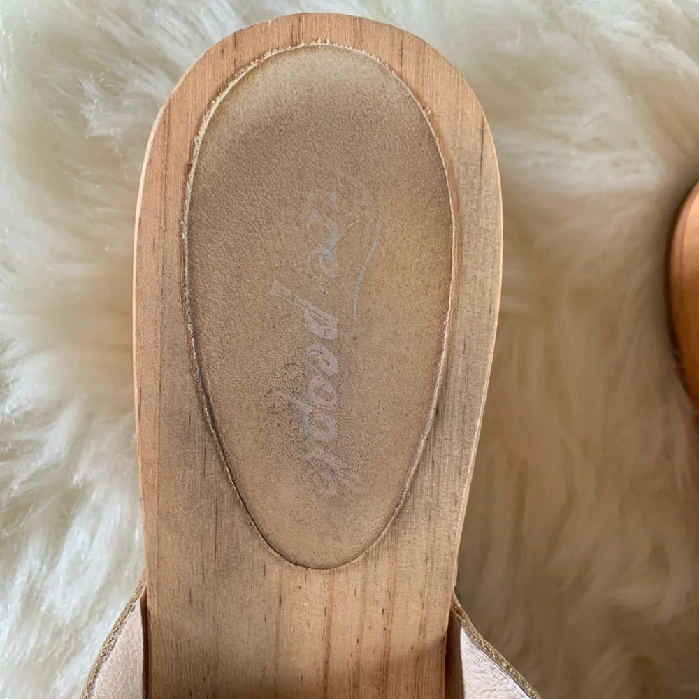 Free People Sonnet Clog Wooden Leather Sandal - Picture 3 of 16